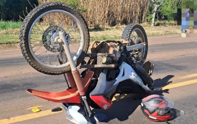 Motociclista fica ferido em colisão na SC-160 em Campo Erê