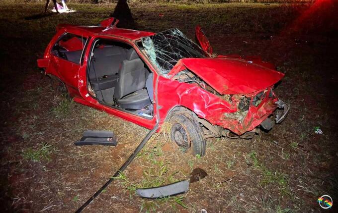 Saída de pista deixa 5 pessoas feridas na SC 163, em São Miguel do Oeste