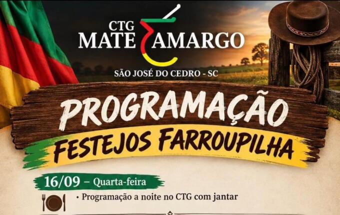 CTG Mate Amargo prepara programação especial para a Semana Farroupilha em São José do Cedro