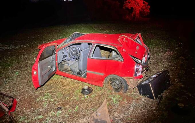 Saída de pista deixa 5 pessoas feridas na SC 163, em São Miguel do Oeste