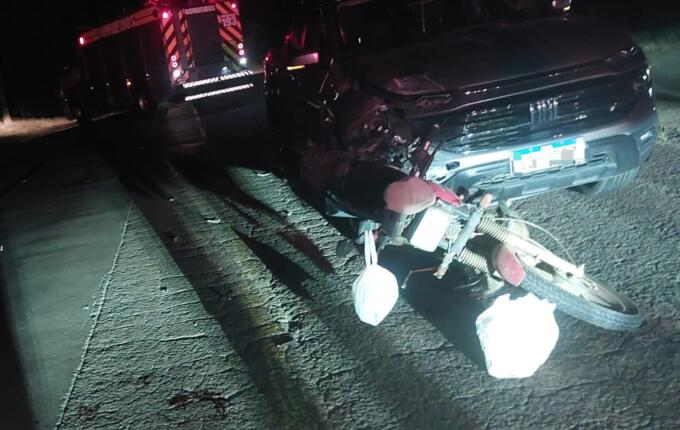 Motociclista fica ferido em acidente com carro no interior de Itapiranga