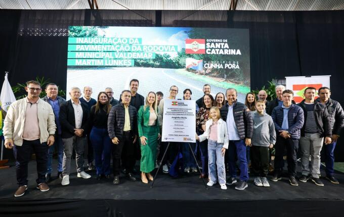 Governador inaugura rodovia que liga Cunha Porã, Cunhataí e Iraceminha