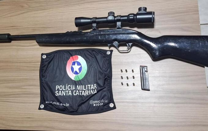 PM apreende carabina e munições em Santa Terezinha do Progresso