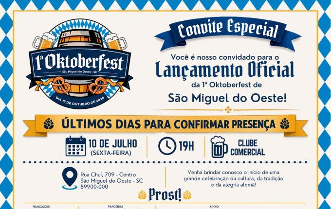 Lançamento da 1ª Oktoberfest de São Miguel do Oeste ocorre nesta sexta