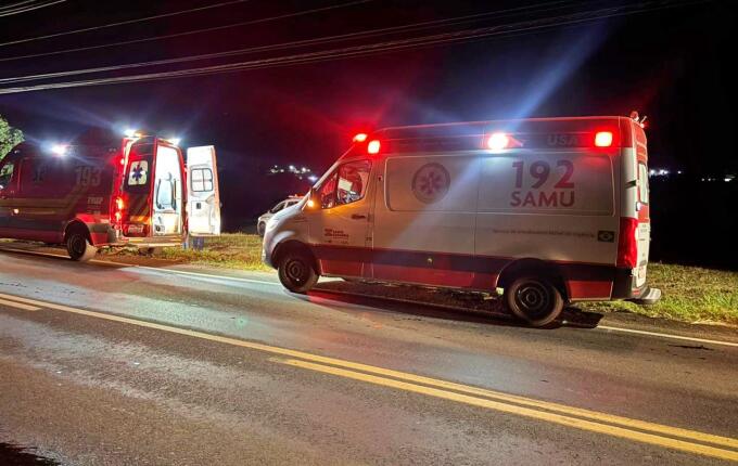 Saída de pista deixa 5 pessoas feridas na SC 163, em São Miguel do Oeste