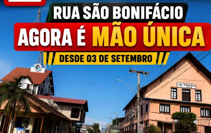 Itapiranga altera sentido da Rua São Bonifácio