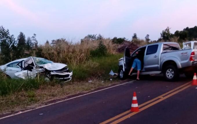 Colisão frontal deixa quatro feridos em São Miguel do Oeste