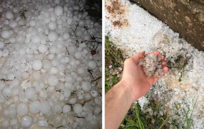 Granizo provoca estragos em cerca de 200 residências no Oeste de SC