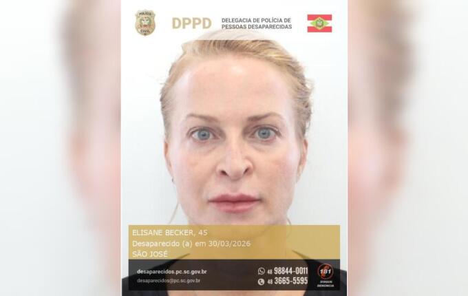 Mulher de Itapiranga segue desaparecida na Grande Florianópolis