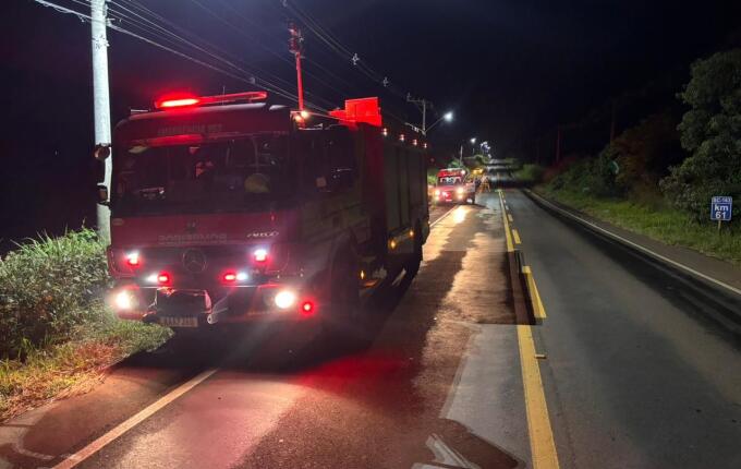 Saída de pista deixa 5 pessoas feridas na SC 163, em São Miguel do Oeste
