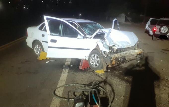 Colisão frontal entre dois carros deixa cinco feridos na BR-163, em Barracão