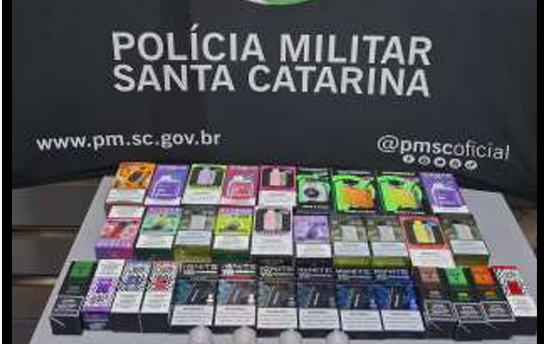 Polícia Militar apreende cigarros eletrônicos e produtos de contrabando em São Lourenço do Oeste