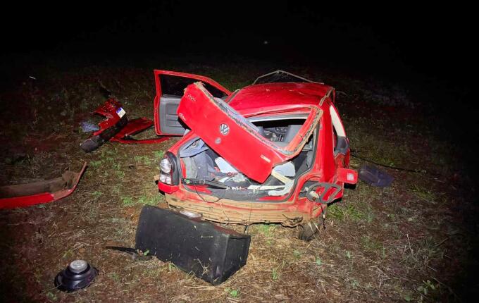 Saída de pista deixa 5 pessoas feridas na SC 163, em São Miguel do Oeste