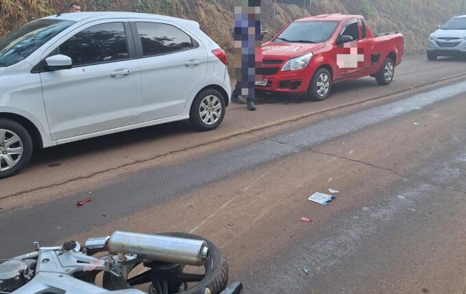 Engavetamento com quatro veículos deixa um ferido na SC-163