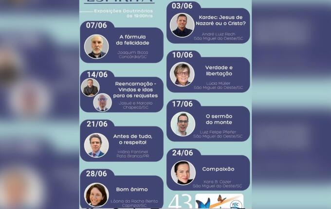 Centro Espírita Seara da Fé celebra 43 anos com programação em SMO