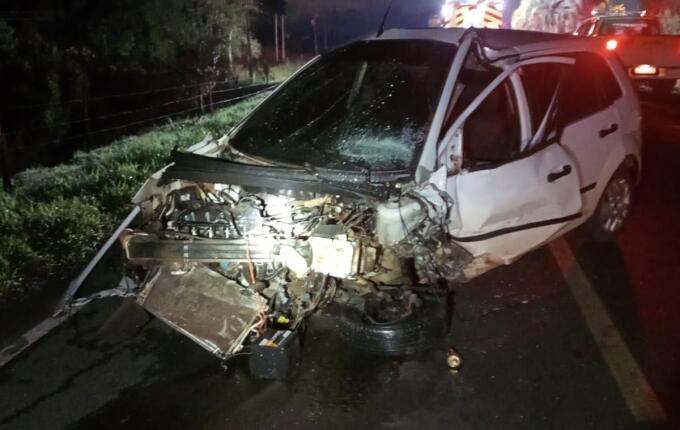 Mulher morre e outras três ficam feridas em colisão frontal na SC-480, em Bom Jesus