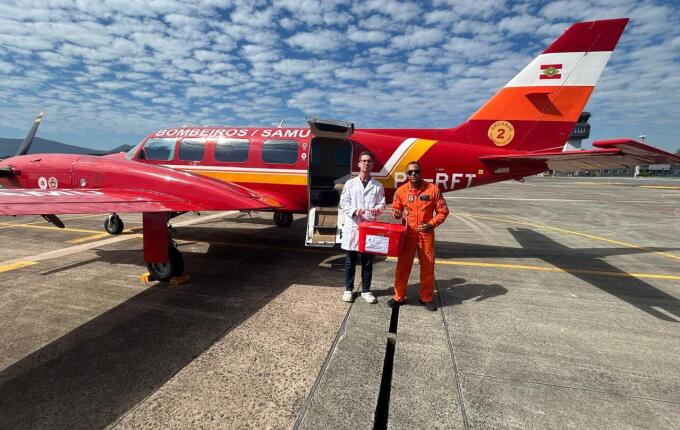 Bombeiros e Samu realizam força-tarefa aérea para transporte de órgãos em SC