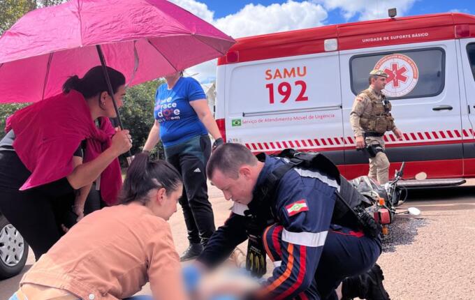 Acidente entre motocicletas deixa dois feridos em SMO