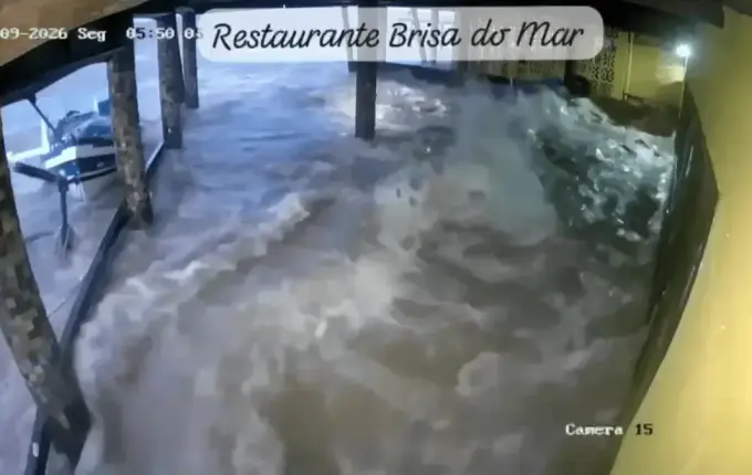 Defesa Civil confirma tsunami meteorológico que causou estragos em Laguna