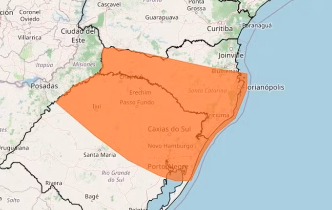 SC tem alerta para tempestades e ventos de até 100 km/h