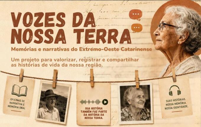 Projeto Vozes da Nossa Terra busca preservar histórias e memórias do Extremo Oeste de SC