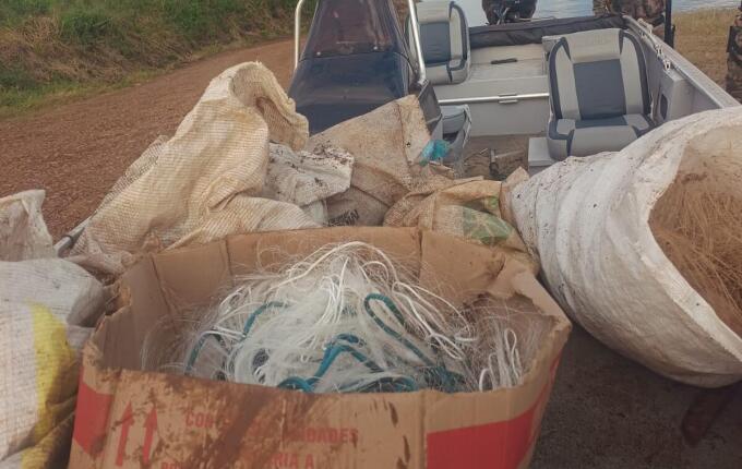 Polícia Ambiental apreende itens de pesca predatória em Itapiranga
