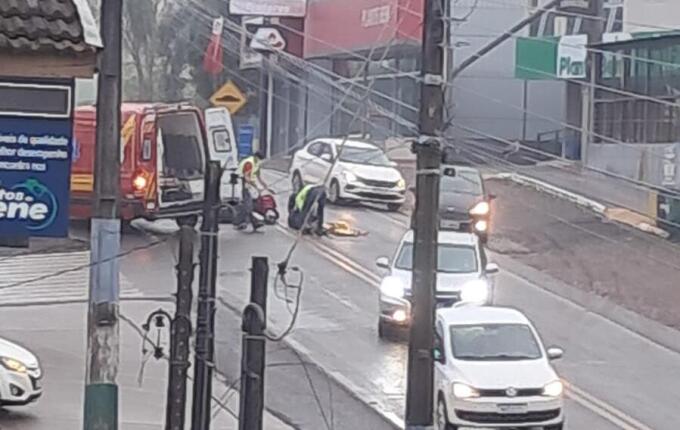 Motociclista fica ferido em colisão com carro em Iporã do Oeste