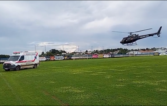 Paciente é transferida de helicóptero de Iporã do Oeste para Xanxerê