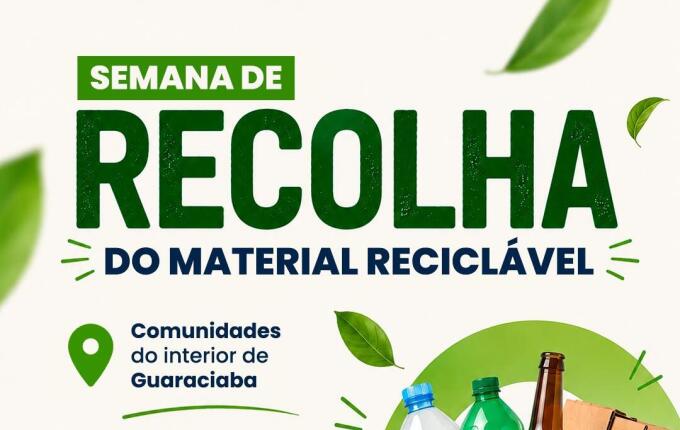 Guaraciaba terá semana de coleta de recicláveis no interior