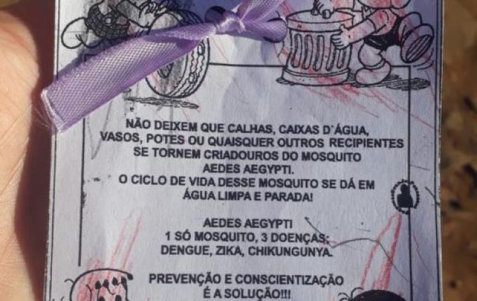 Crianças do CEI Nilci Sander vão às ruas conscientizar sobre os cuidados com a dengue