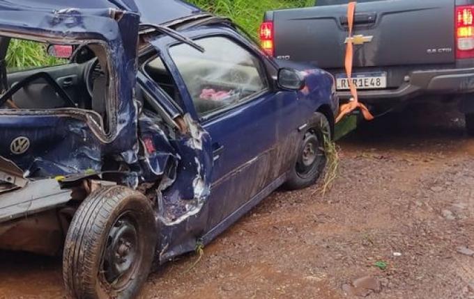 Dois veículos se envolvem em acidente na SC- 305 em Campo Erê