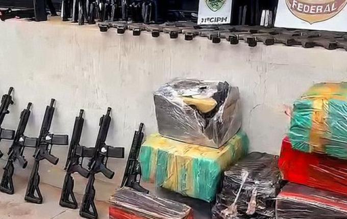 PF apreende grande quantidade de maconha e armas no Paraná