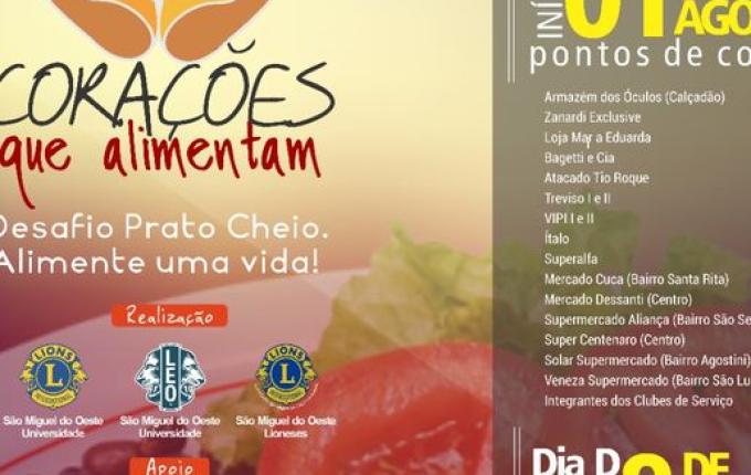 Lions Universidade lança campanha “Corações que Alimentam - Desafio Prato Cheio”
