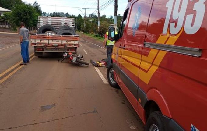 Motociclista fica ferido em colisão em Iporã do Oeste