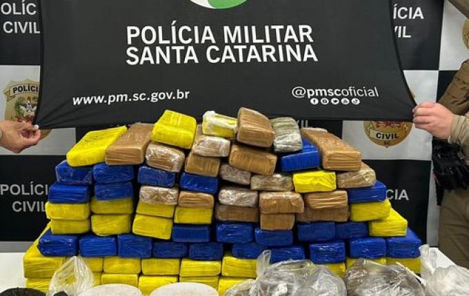 PM apreende cerca de 58 quilos de drogas e munições em Xanxerê
