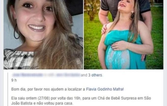 Mulher que matou amiga grávida em SC fez post sobre o desaparecimento