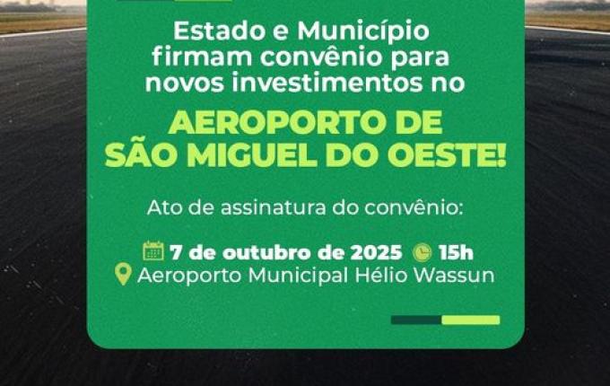 Convênio para obras no aeroporto de SMO será assinado nesta terça
