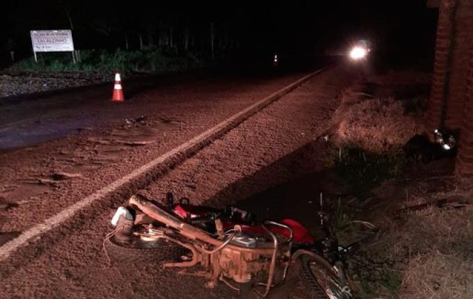 Motociclista fica ferido em acidente na SC163