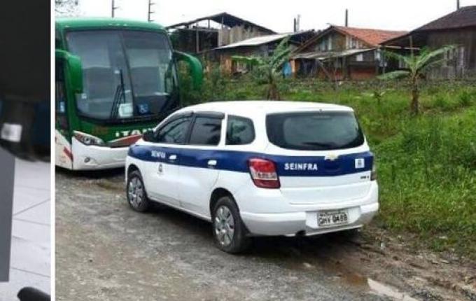 Ladrões invadem prédio público e levam carro da prefeitura em SC