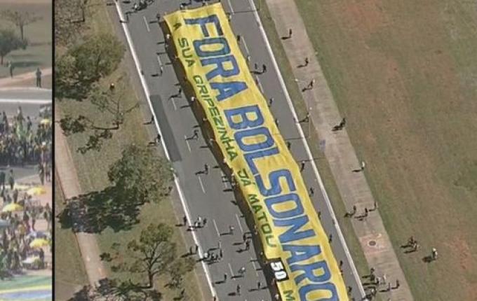 Manifestantes pró e contra Bolsonaro se reúnem na Esplanada dos Ministérios
