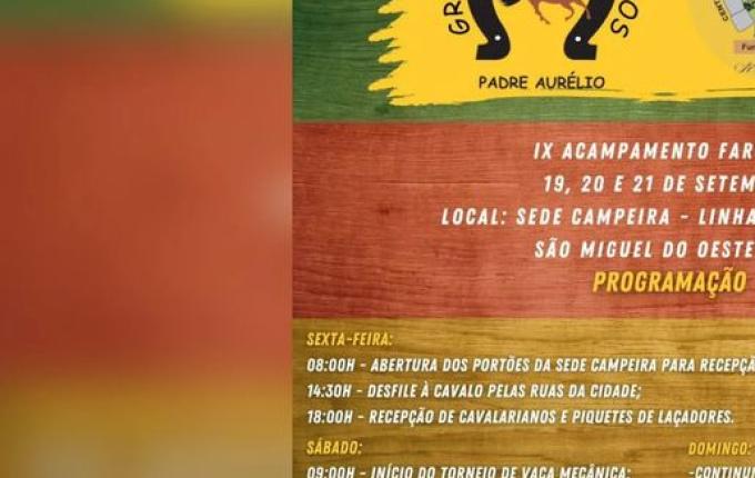 Acampamento Farrapo chega à 9ª edição neste fim de semana em São Miguel do Oeste