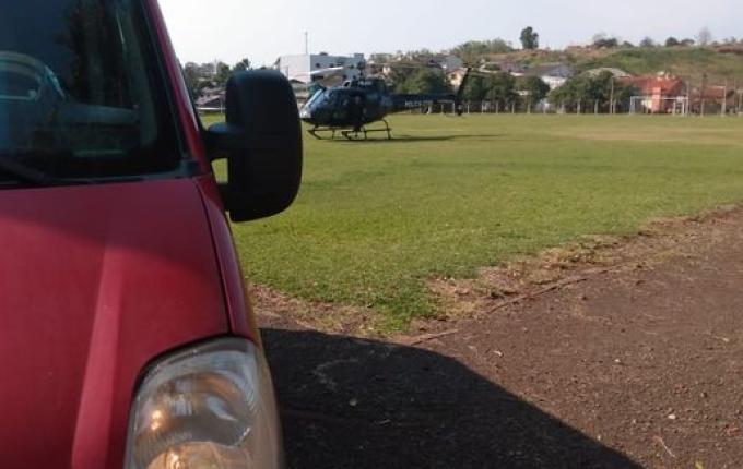 Homem sofre ferimentos graves ao ser atropelado por trator no interior de Cunha Porã