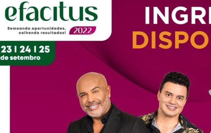 Ingressos para os shows da 14ª Efacitus já estão disponíveis