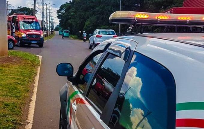 Motociclista fica ferida em acidente na Willy Barth em São Miguel do Oeste