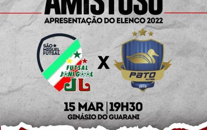 São Miguel Futsal recebe Pato em amistoso e apresentação do elenco