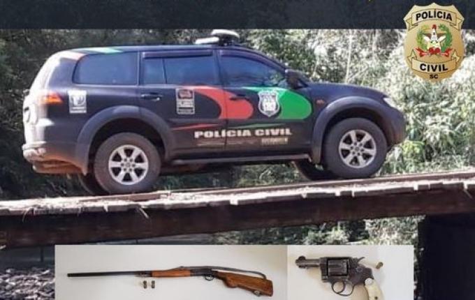 Polícia Civil apreende armas usadas para ameaçar vítima de violência doméstica