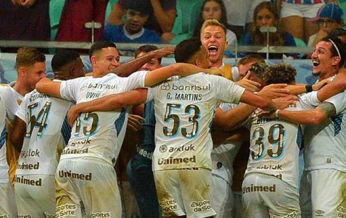 Com gol nos acréscimos, Grêmio vence o Bahia fora de casa pelo Brasileirão