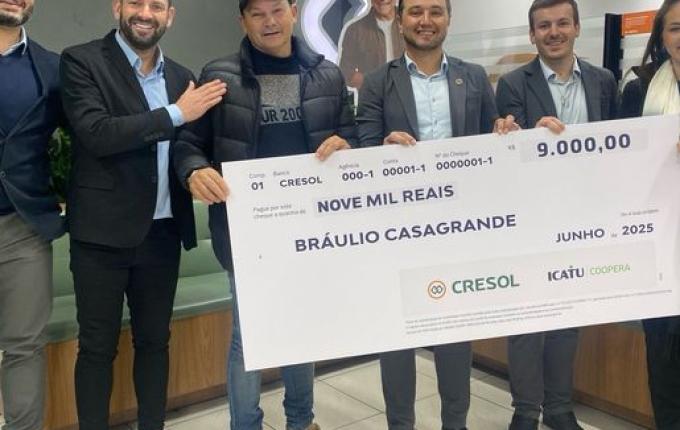 Cooperado de Saltinho é premiado com R$ 9 mil através do Seguro Prestamista da Cresol