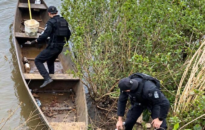 Helicóptero da Polícia Civil flagra pesca ilegal e homem é preso no rio Uruguai