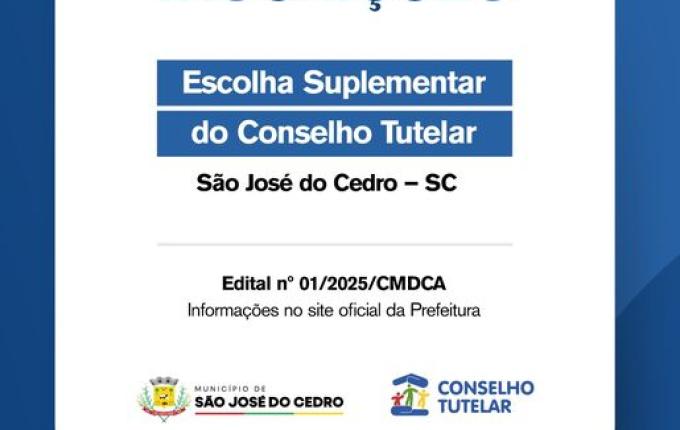 São José do Cedro abre inscrições para eleição suplementar de conselheiros tutelares